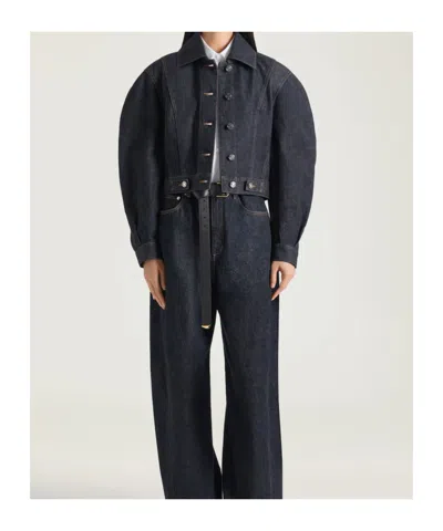 Givenchy Back-to-front Cocoon Jacket In Raw Denim In Blue
