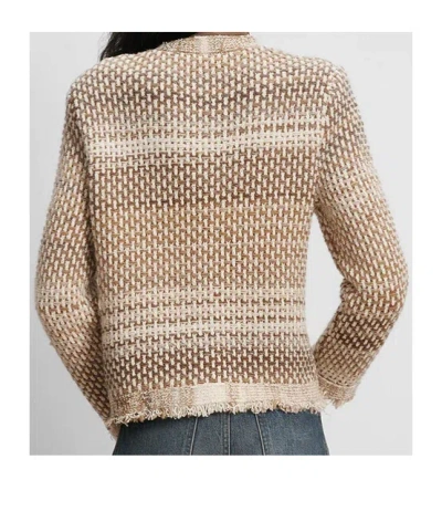 Veronica Beard Womens Desert Khaki Multi Sariyah Fringed-trims Cotton-blend Jacket In Neutral