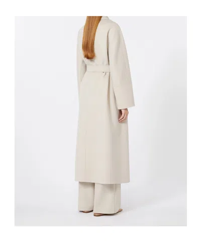 Max Mara Wool Drap Wrap Coat In Neutral