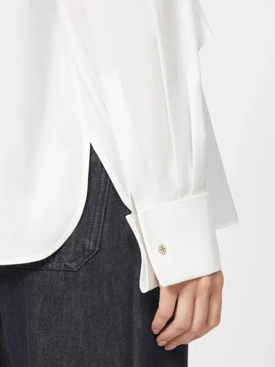 Max Mara Off-the-shoulder Tie-detailed Gathered Cotton-poplin Blouse In Multi