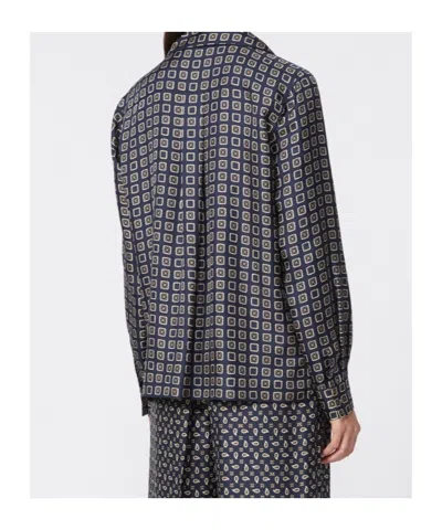 Max Mara Semi-fitted Printed Silk Shirt - Ultramarine In Blue