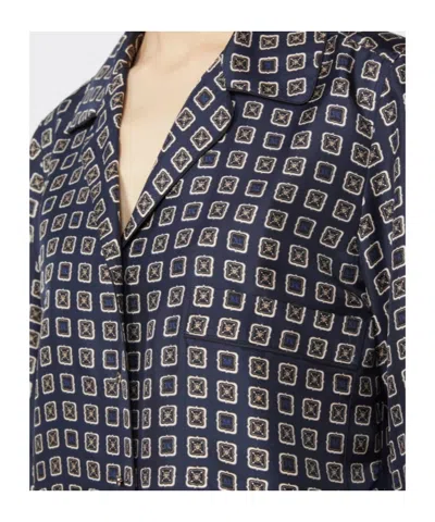 Max Mara Semi-fitted Printed Silk Shirt - Ultramarine In Blue