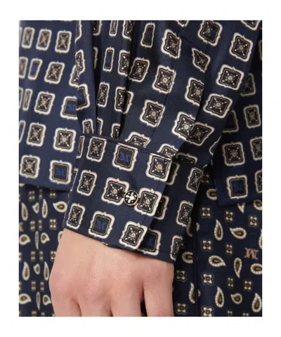 Max Mara Semi-fitted Printed Silk Shirt - Ultramarine In Blue