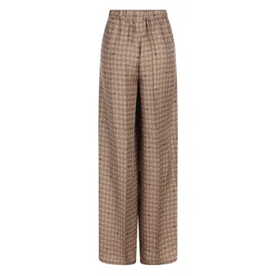 Max Mara Mxmvischio Printed Trousers In Neutral
