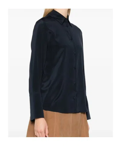 Max Mara Buttoned Silk Blouse In Black