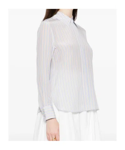 Max Mara Striped Long-sleeve Shirt In White