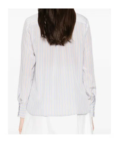 Max Mara Striped Long-sleeve Shirt In White