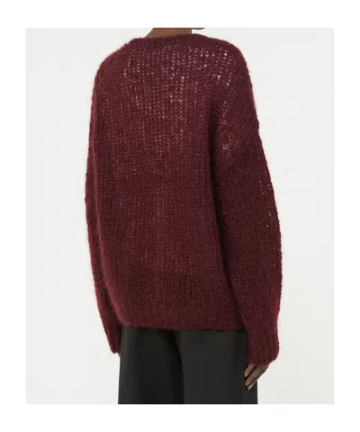 Weekend Max Mara Cardigan In Mohair In Burgundy