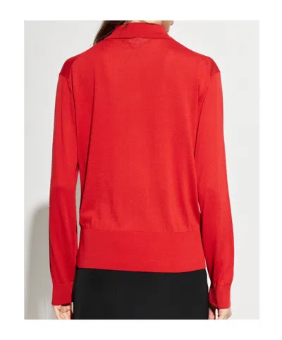 Versace Buttoned Collar Cardigan In Red