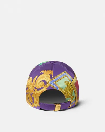 Versace Printed Twill Baseball Cap In Multi