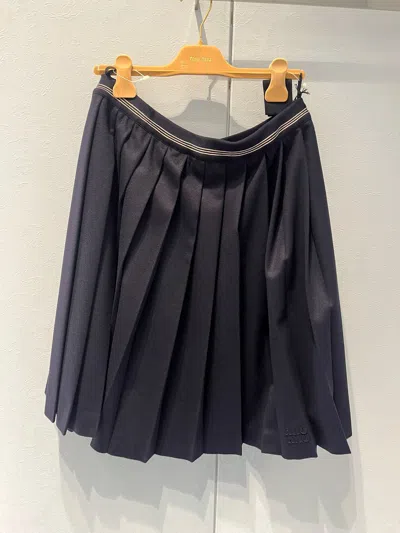 Miu Miu Velour Midi-skirt In Blue