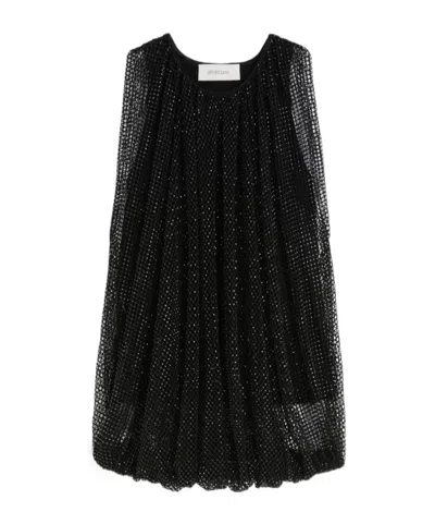 Sportmax Embellished Mesh And Jersey Top In Black