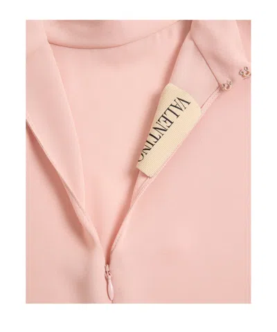 Valentino Silk Layered Collar T-shirt In Pink