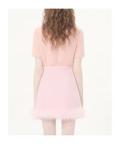 Valentino Silk Layered Collar T-shirt In Pink