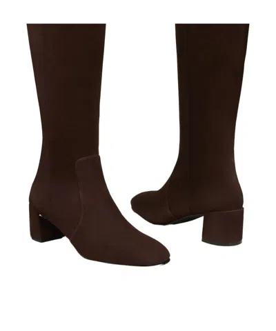 Stuart Weitzman Maeve Zip Boots In Brown