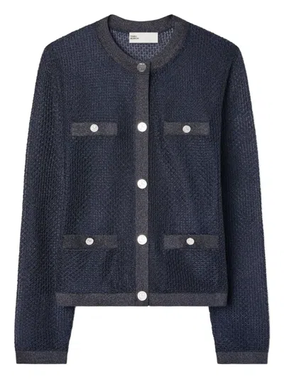Tory Burch Kendra Button Cardigan In Blue