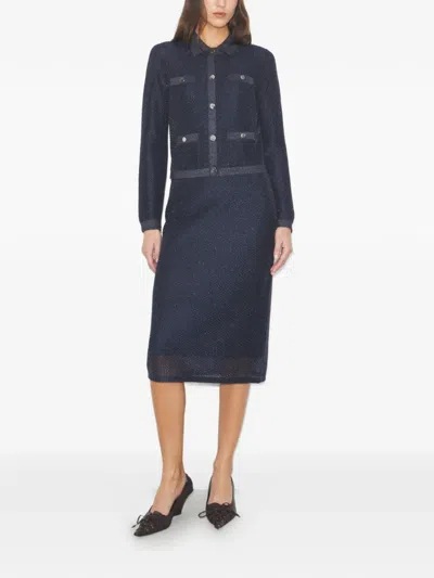 Tory Burch Kendra Button Cardigan In Blue