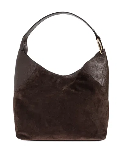 Furla Medium Lara Panelled Tote Bag In Brown