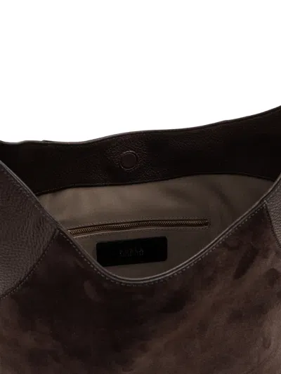 Furla Medium Lara Panelled Tote Bag In Brown