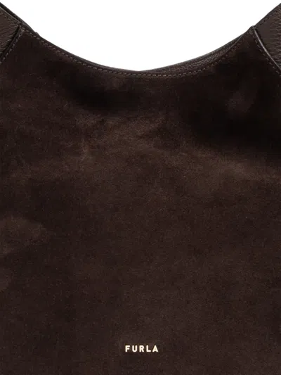 Furla Medium Lara Panelled Tote Bag In Brown