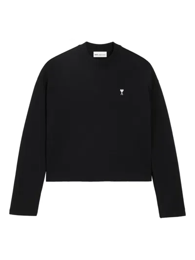 Ami Alexandre Mattiussi Ami Cropped Sweatshirt In Black