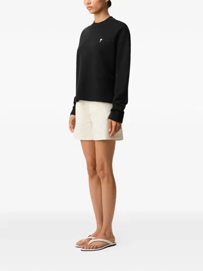 Ami Alexandre Mattiussi Ami Cropped Sweatshirt In Black