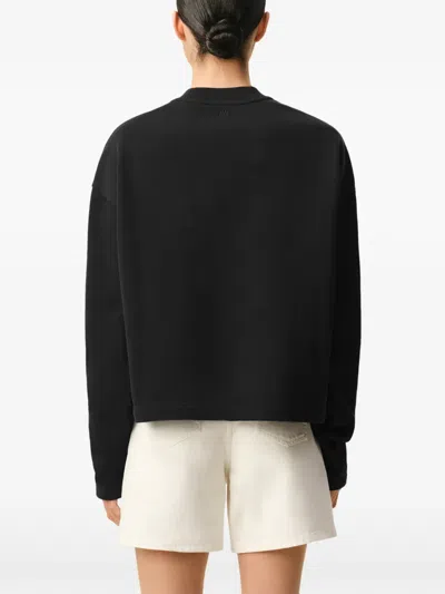 Ami Alexandre Mattiussi Ami Cropped Sweatshirt In Black
