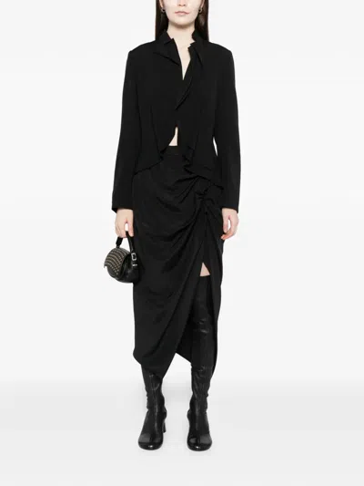 Yohji Yamamoto Gabardine Tuck D Jacket In Black