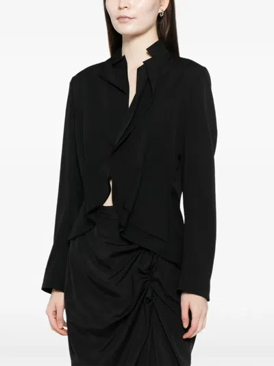 Yohji Yamamoto Gabardine Tuck D Jacket In Black