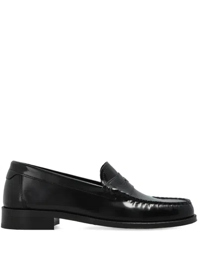Furla Black Loafers In Black