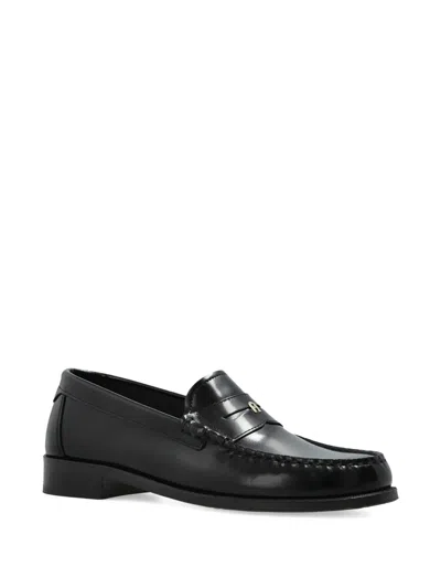 Furla Black Loafers In Black