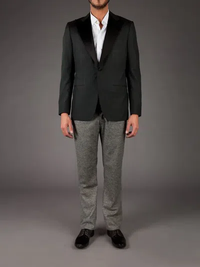 Kiton Striped Blazer In Black