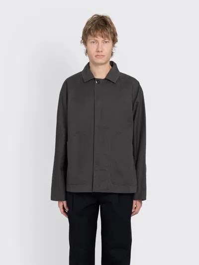 Margaret Howell Mhl Raglan Jacket Plain Cotton Drill In Black