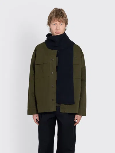 Margaret Howell Mhl. Brushed Scarf Soft Shetland Wool In Black