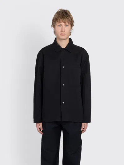 Margaret Howell Mhl. Chore Shirt Double Twisted Cotton Canvas In Black