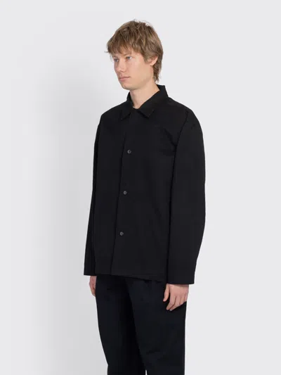 Margaret Howell Mhl. Chore Shirt Double Twisted Cotton Canvas In Black
