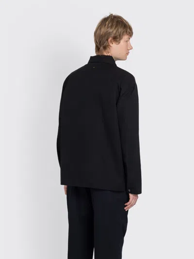 Margaret Howell Mhl. Chore Shirt Double Twisted Cotton Canvas In Black