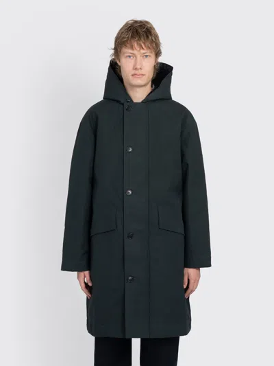 Margaret Howell Mhl. Hooded Deck Parka Dry Cotton Canvas In Green