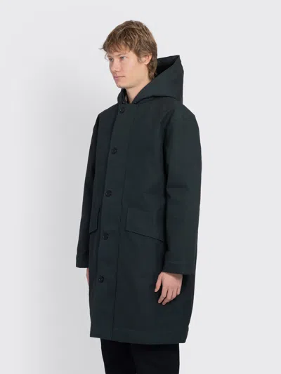 Margaret Howell Mhl. Hooded Deck Parka Dry Cotton Canvas In Green