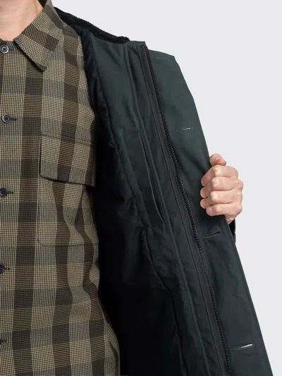 Margaret Howell Mhl. Hooded Deck Parka Dry Cotton Canvas In Green