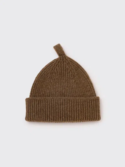 Margaret Howell Mhl. Simple Ribbed Beanie British Wool In Brown