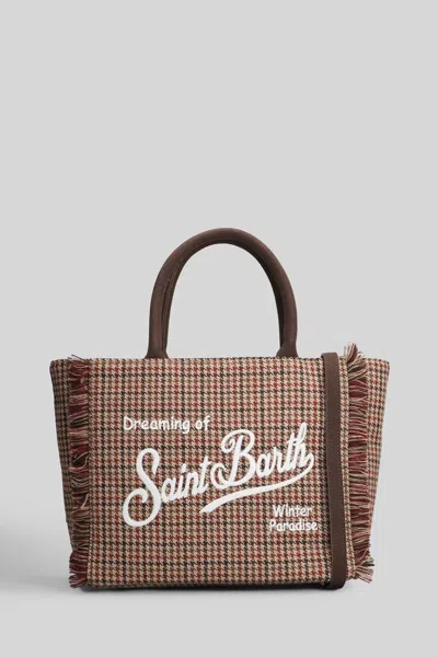 Mc2 Saint Barth Check-pattern Vanity Mini Wool Tote Bag In Multi