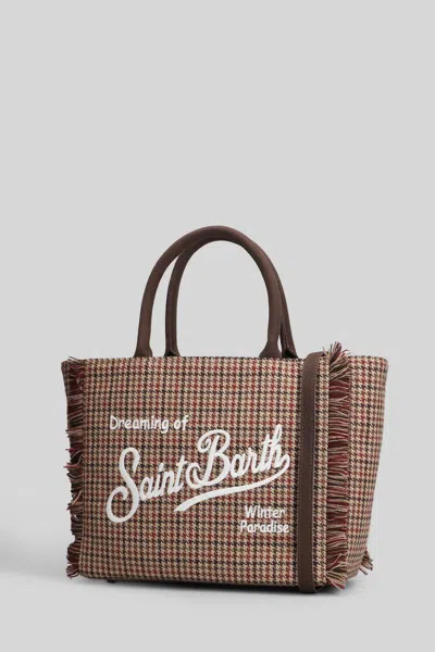 Mc2 Saint Barth Check-pattern Vanity Mini Wool Tote Bag In Multi