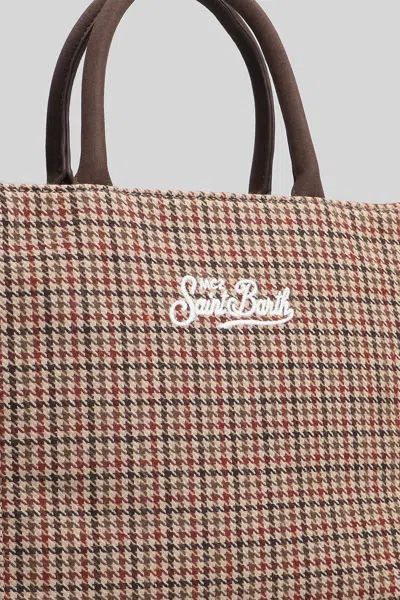Mc2 Saint Barth Check-pattern Vanity Mini Wool Tote Bag In Multi