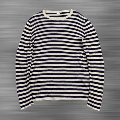 Pre-owned Saint Laurent Striped Ribbed-knit Jumper In Multi