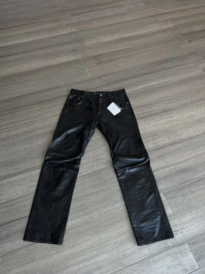 Pre-owned Balenciaga Ss18 Calfskin Leather Pants In Black