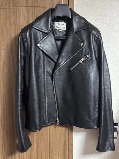 Pre-owned Acne Studios Gibson Leather Jacket Men In Black