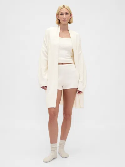 Gap Cashsoft Boucle Relaxed Robe In White