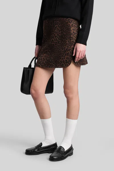 Mc2 Saint Barth Eira Double Skirt In Animalier Wool In Animal Print