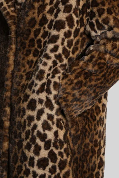 Mc2 Saint Barth Rouge Fur Coat In Animalier Polyester In Animal Print
